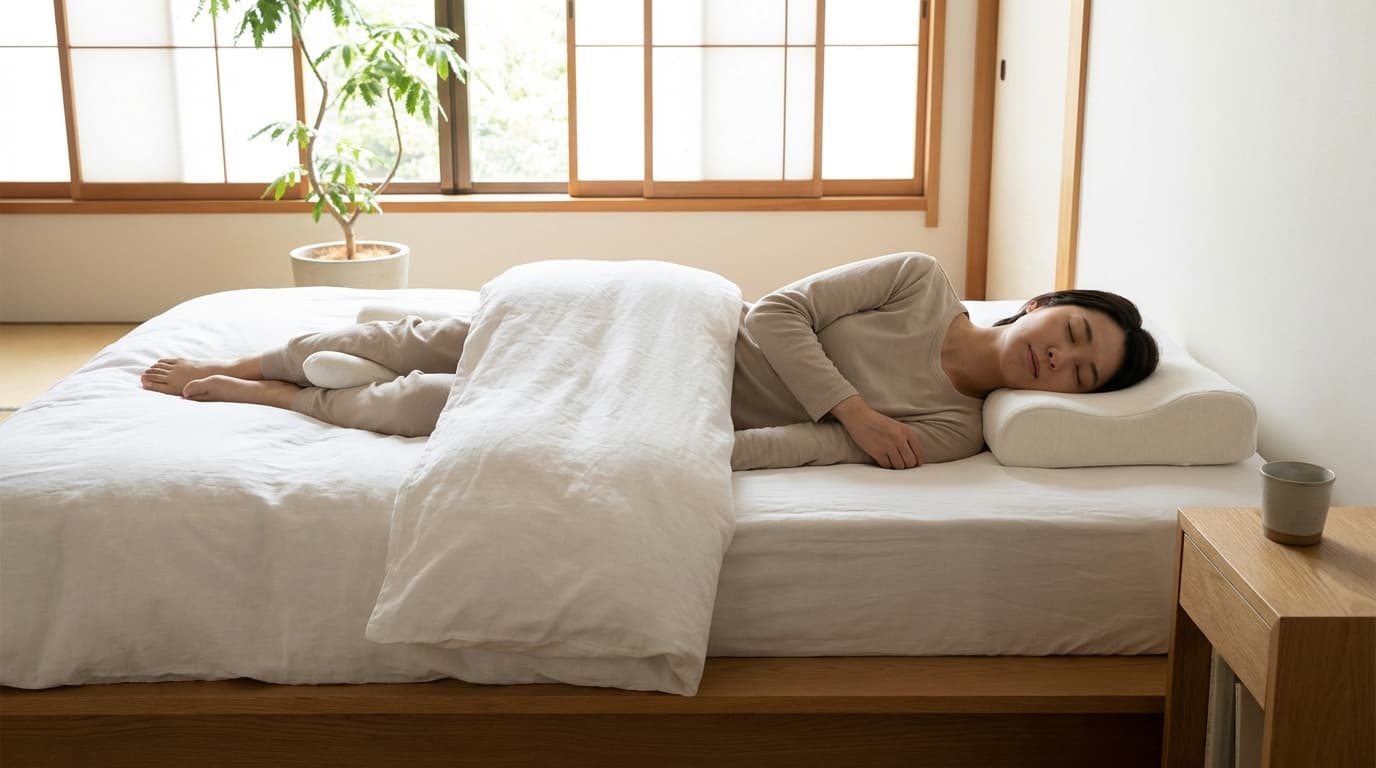 横向き寝でいびきを改善する完全ガイド|正しい寝姿勢の作り方